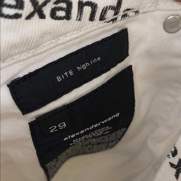 Alexander Wang Black and White Logo Denim Shorts - Picture 5 of 6